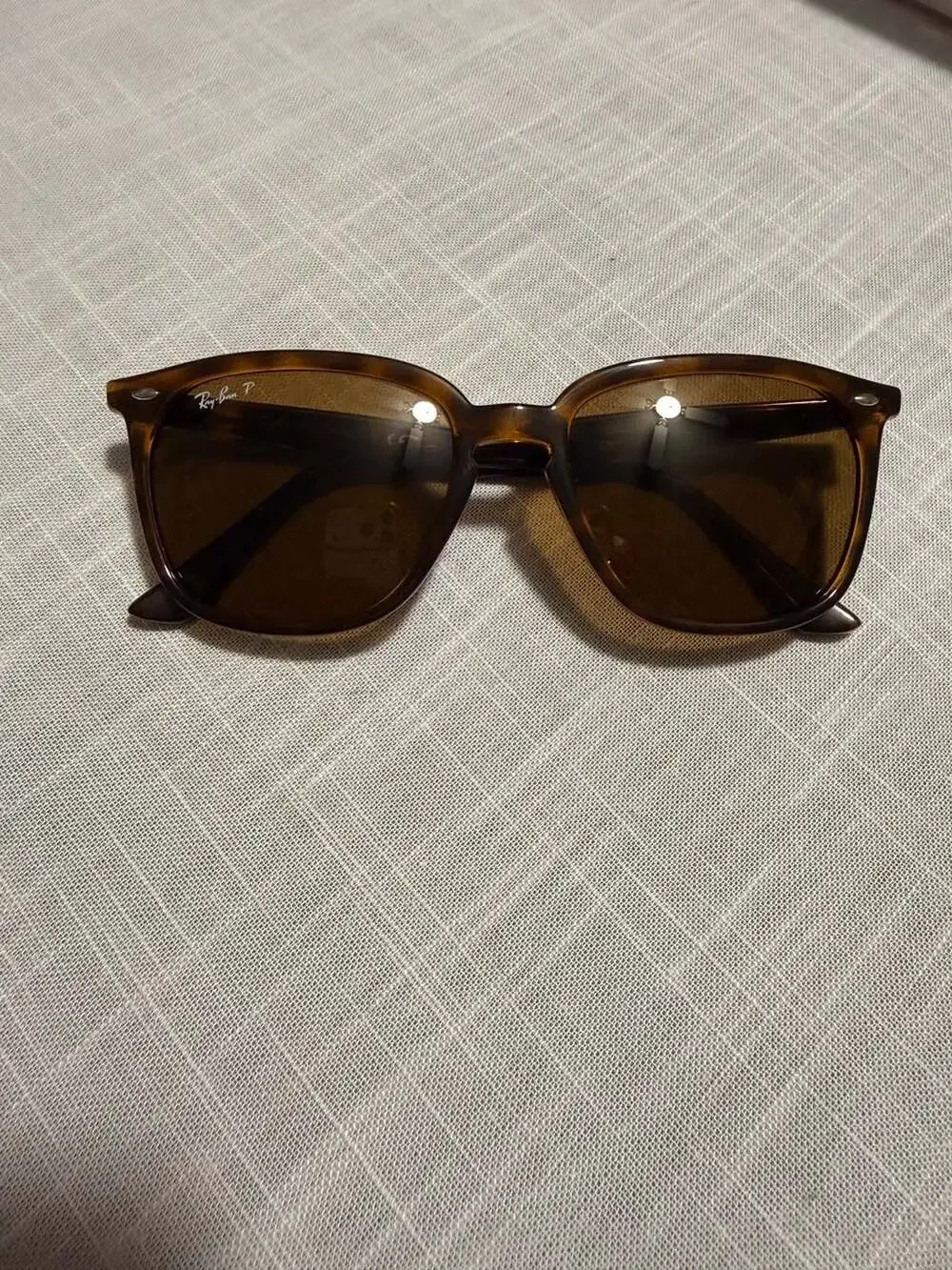 Ray-Ban RB4362 Polarized Tortoise Havana Square Sunglasses 55-18